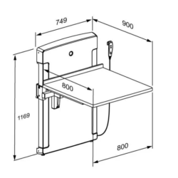 Skiptiborð fyrir daggæslu - 800 x 800 mm